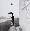 Don Holding Umbrella Beneath Light - Canterbury, New Hampshire  [#2]