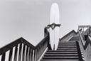 Untitled  [Man With Surfboard On Steps]