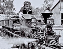 Walt Disney working on his Model Railroad Train
