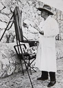 Winston Churchill Painting In The South Of France