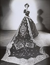 1950 Press Photo Joan Lewis, Beauty Queen In Fiesta Dress