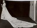 1946 Press Photo Queen Dorothea Chittim Modeling Ornate Dress
